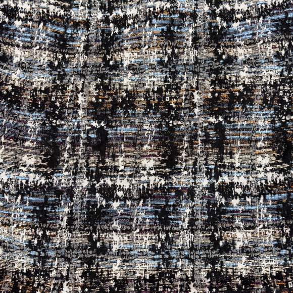J Crew Silk-blend Gilded Tweed Mini Skirt - Blue/Black/White Size 4 - Picture 7 of 10